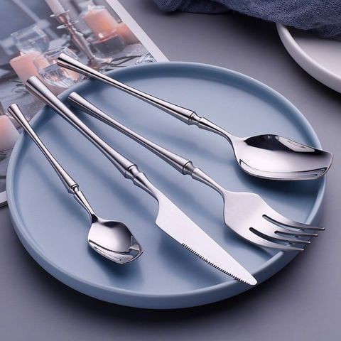 Bộ Dao Muỗng Nĩa Venice Silver Cutlery Set Silver Inox 304 Cao Cấp