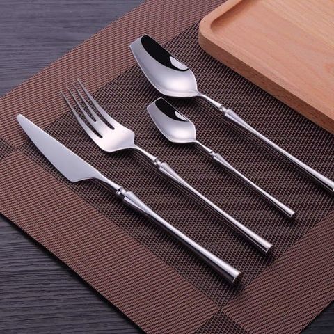 Bộ Dao Muỗng Nĩa Venice Silver Cutlery Set Silver Inox 304 Cao Cấp