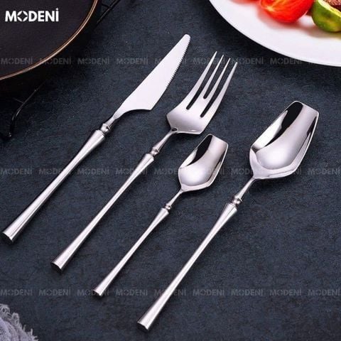 Bộ Dao Muỗng Nĩa Venice Silver Cutlery Set Silver Inox 304 Cao Cấp