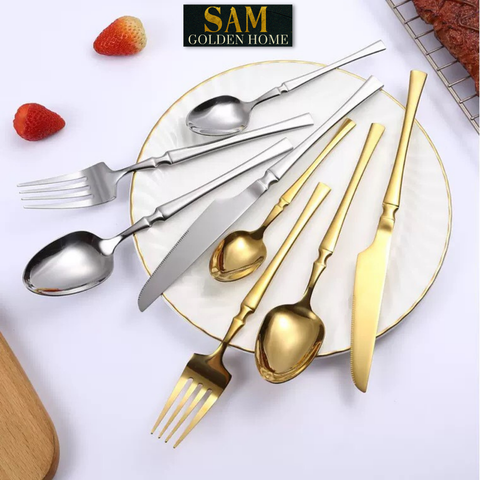  Bộ Dao Muỗng Nĩa Titanium Cutlery Cao Cấp Sang Trọng Hiện Đại 