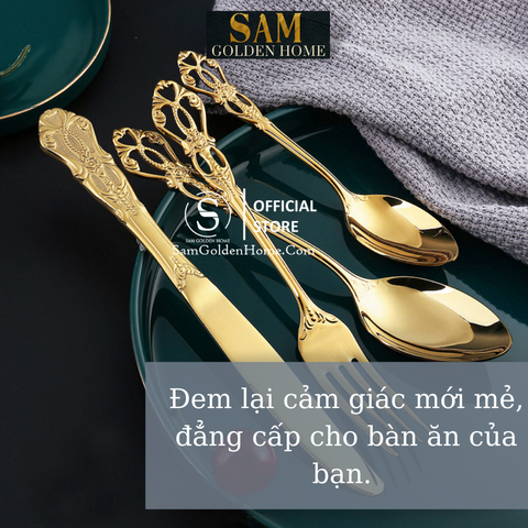 Bộ Dao Muỗng Nĩa Royal Silver Cao Cấp Sang Trọng Tân Cổ Điển