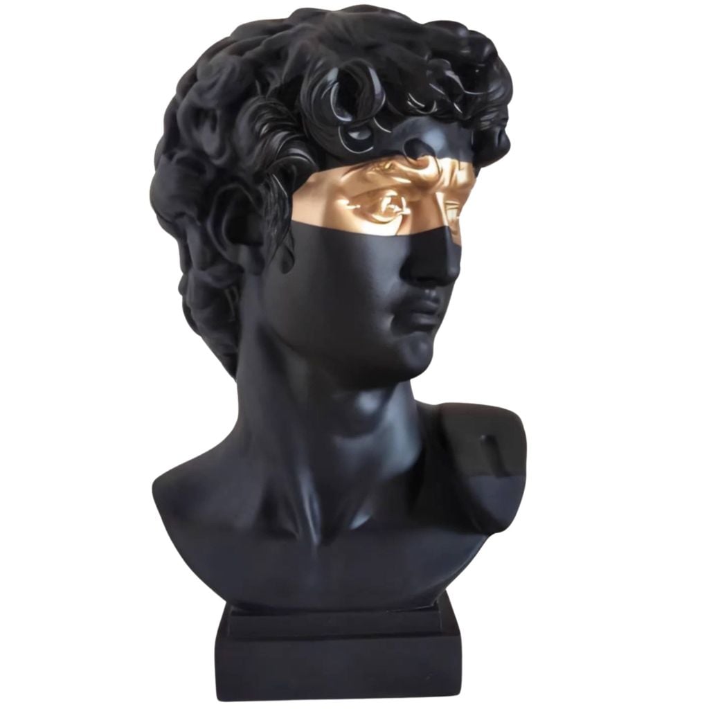 Tượng David Đen Nghệ Thuật Trừu Tượng – Tầm Nhìn Vàng Nổi Bật – Trang Trí Bàn Làm Việc, Kệ Sách, Văn Phòng Thiết Kế