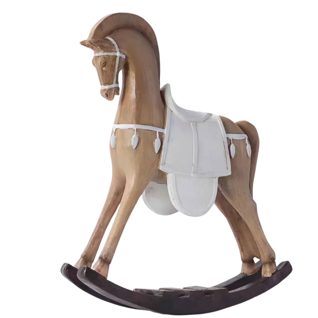 Tượng Ngựa Bập Bênh Liam – Decor Cổ Điển Vintage – Thiết Kế Đậm Chất Nghệ Thuật, Phù Hợp Kệ Tủ, Bàn Console, Quà Tặng Trang Trí Sang Trọng