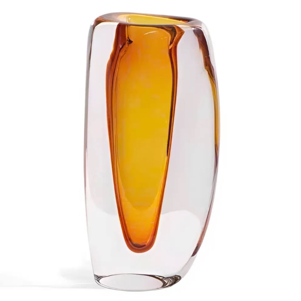 Bình Hoa Thủy Tinh Luminous Cao Cấp Sang Trọng Ánh Hổ Phách – Tạo Điểm Nhấn Hiện Đại Cho Kệ Tủ, Bàn Sofa