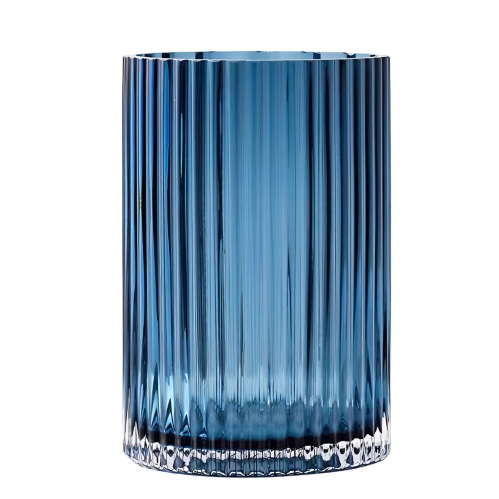 Bình Hoa Thủy Tinh Azure Cao Cấp – Thiết Kế Trụ Sọc Hiện Đại, Decor Bàn Console & Tủ Kệ Sang Trọng