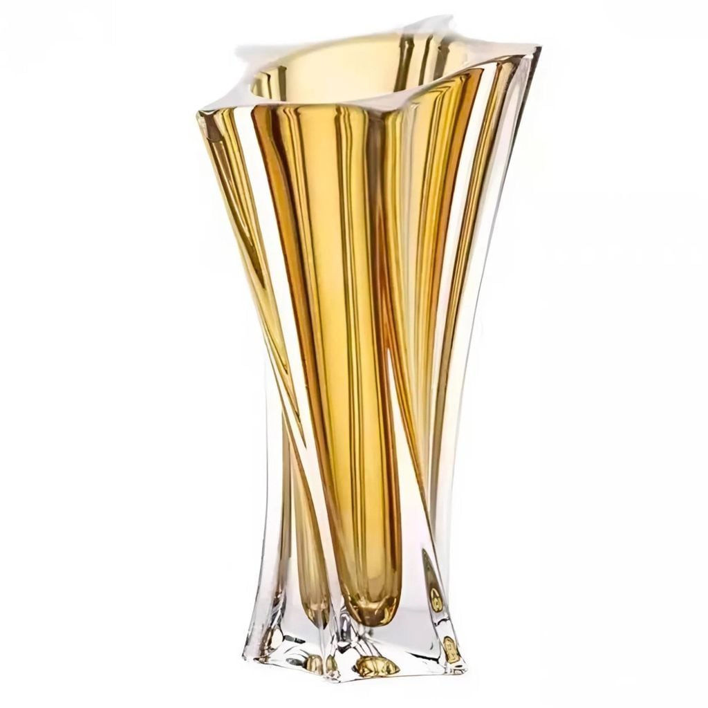 Bình Hoa Pha Lê Solar – Lọ Hoa Pha Lê Cao Cấp Xoắn Nghệ Thuật – Dáng Lạ Sang Trọng – Decor Phòng Khách/Quà Tặng