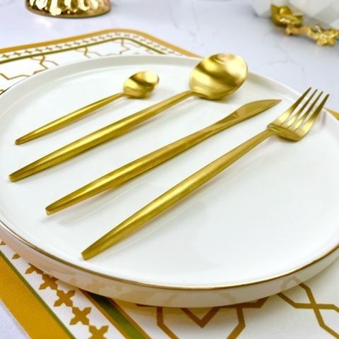 Bộ Dao Muỗng Nĩa Arya Gold Cutlery Set Gold Inox 304 Sang Trọng