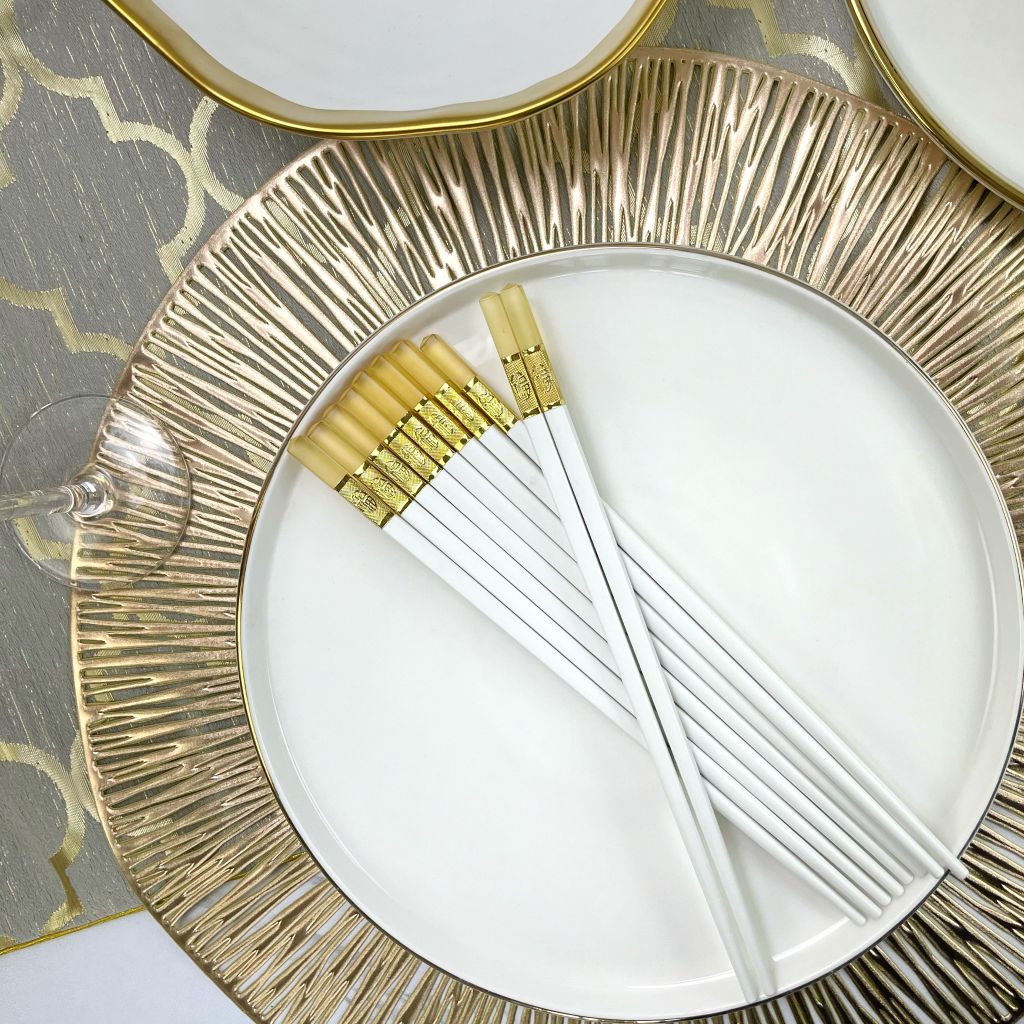 Đũa Amber White Khảm Vàng Sang Trọng