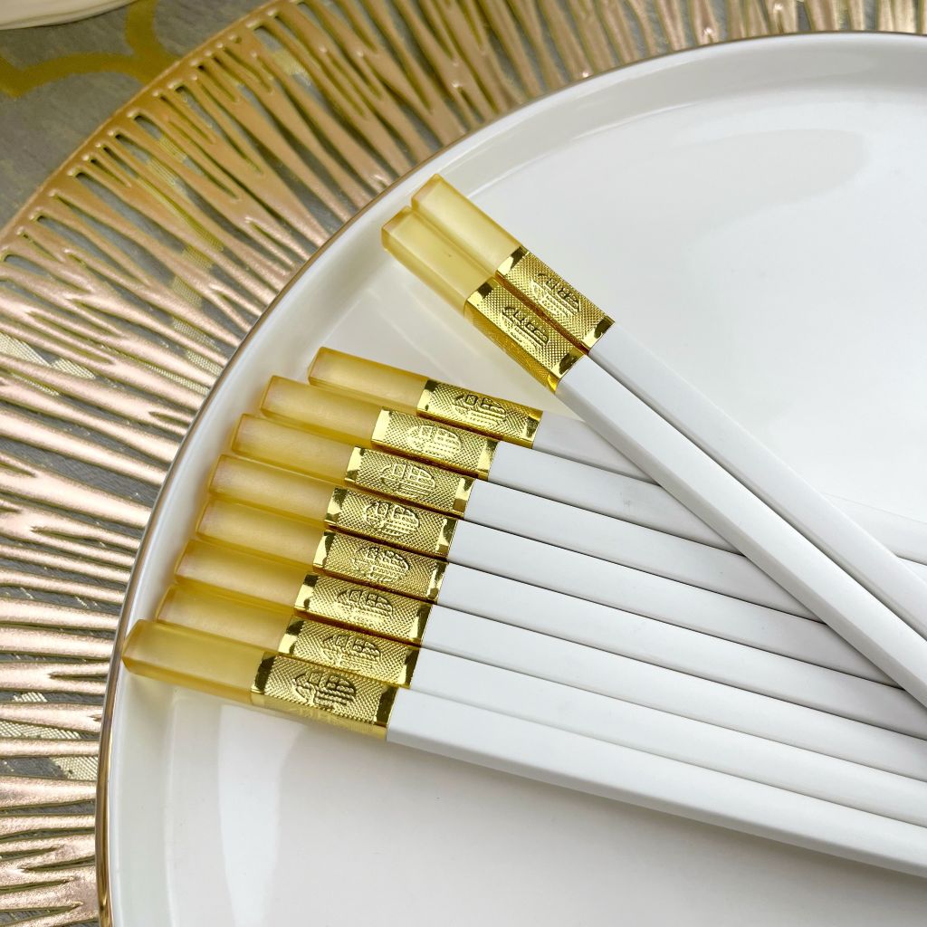 Đũa Amber White Khảm Vàng Sang Trọng