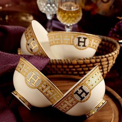  Chén 11.5 H-Paris Viền Vàng Sang Trọng Phong Cách Châu Âu 