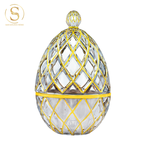  Bộ Đựng Dao Muỗng Nĩa Ronan Pha Lê Cao Cấp Viền Vàng Sang Trọng 