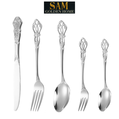 Bộ Dao Muỗng Nĩa Royal Silver Cao Cấp Sang Trọng Tân Cổ Điển