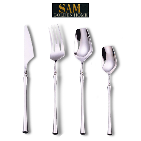 Bộ Dao Muỗng Nĩa Venice Silver Cutlery Set Silver Inox 304 Cao Cấp