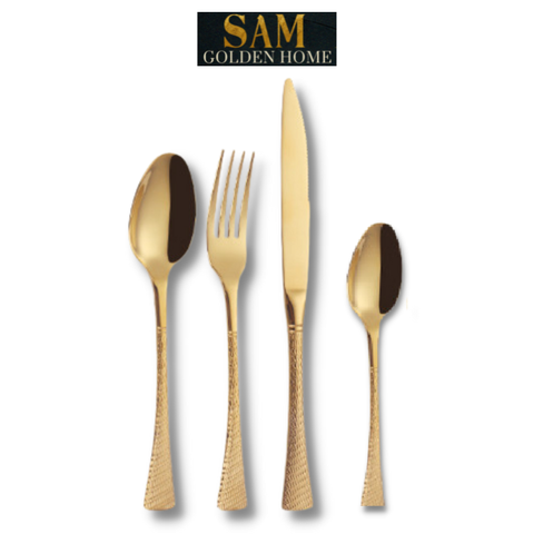  Bộ Dao Muỗng Nĩa Salmon Mạ Vàng Gold Hiện Đại Sang Trọng 