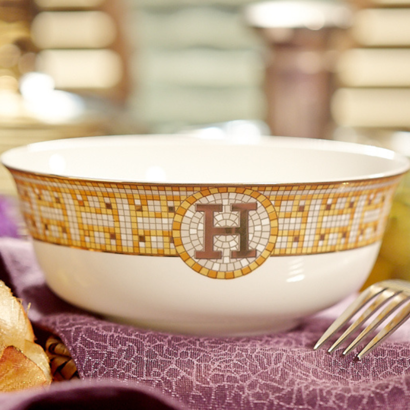 Đĩa Vuông 20 H-Paris Viền Vàng Sang Trọng Cao Cấp Phong Cách Bắc Âu