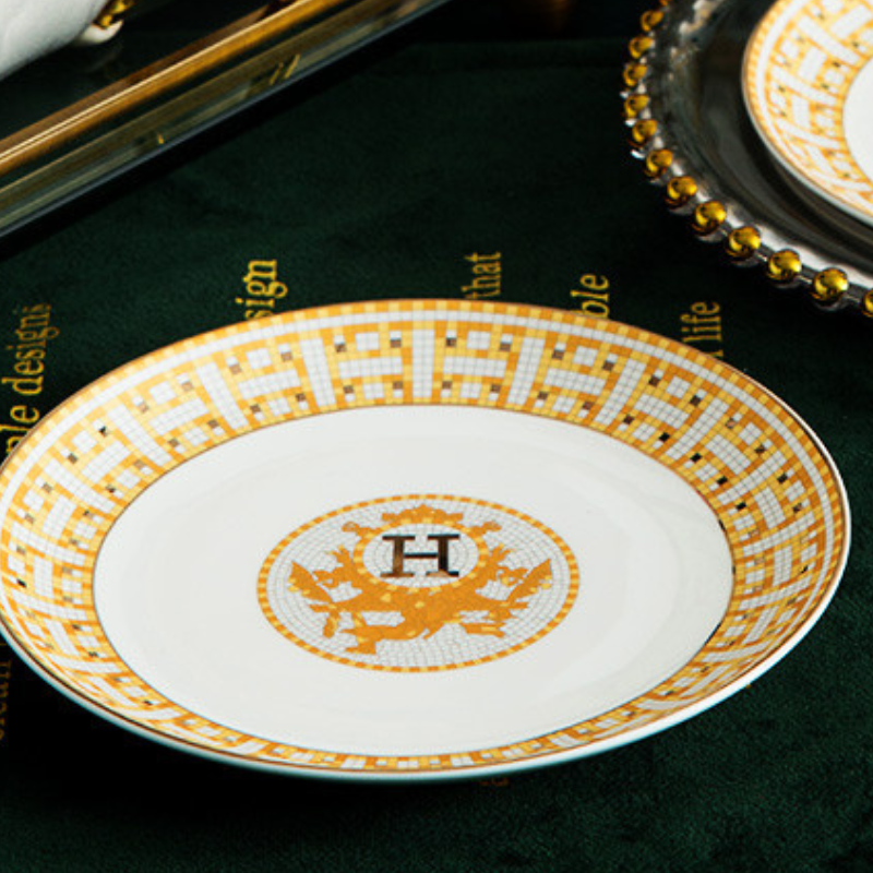 Tô Tròn 15.5 H-Paris Viền Vàng Sang Trọng Phong Cách Bắc Âu