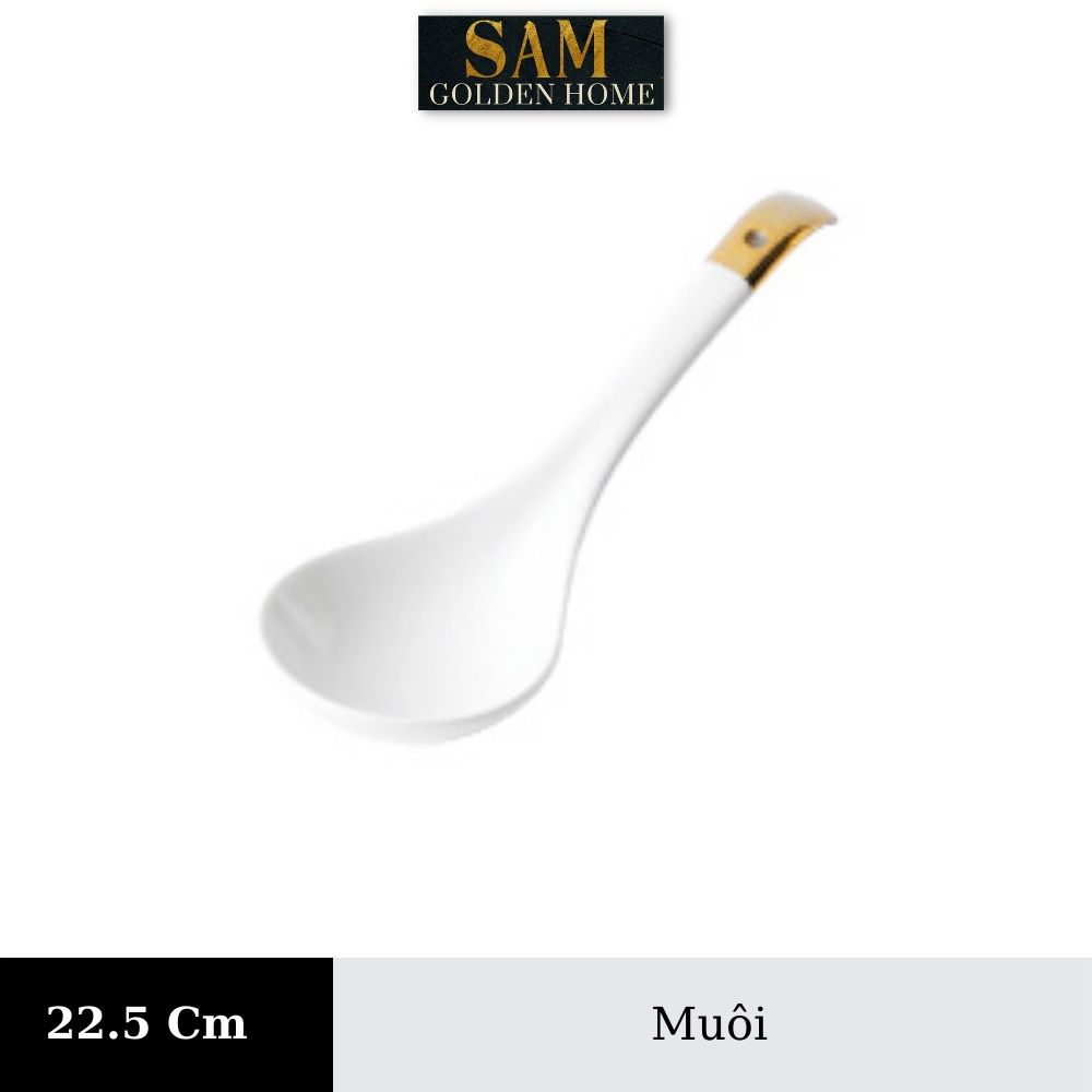 Chén Dĩa Victorian Sứ Tráng Men Cao Cấp Trắng Viền Vàng Gold Sang Trọng, Hiện Đại