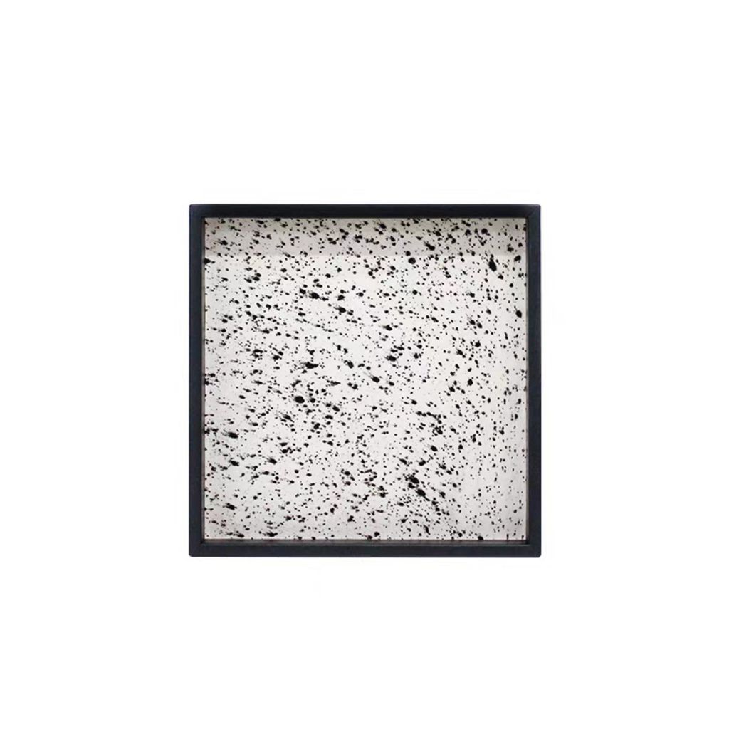 Khay Bliss Gỗ – Decor Tối Giản Hiện Đại – Mặt Tơ Ngựa Vân Loang Nghệ Thuật, Nhỏ Gọn Tiện Dụng Cho Bàn Sofa, Phòng Khách