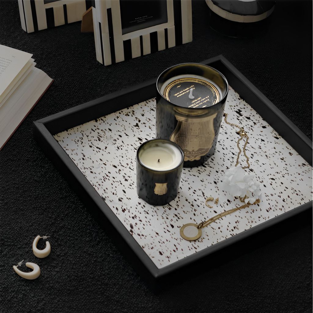 Khay Bliss Gỗ – Decor Tối Giản Hiện Đại – Mặt Tơ Ngựa Vân Loang Nghệ Thuật, Nhỏ Gọn Tiện Dụng Cho Bàn Sofa, Phòng Khách