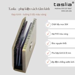 Kẹp kính tường 0 độ vát cạnh Taslia F-331-L2 màu vàng