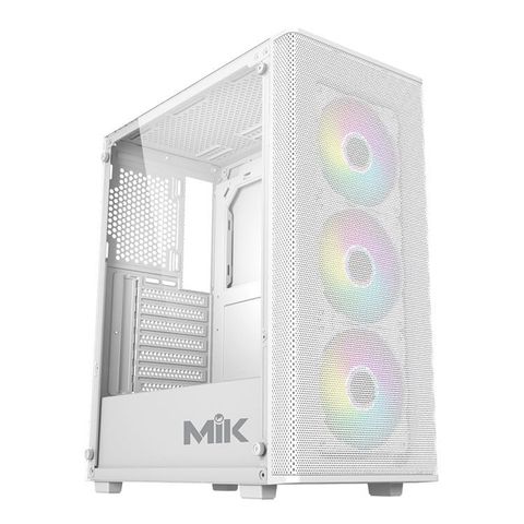  Thùng máy Case MIK Aion White | Kèm sẵn 3 Fan RGB 