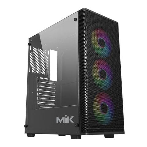  Thùng máy Case MIK Aion Black | Kèm sẵn 3 Fan RGB 