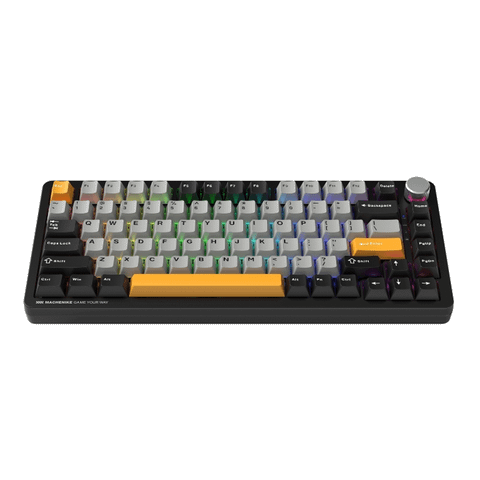  Bàn phím cơ Machenike K600-B82W Tri-mode RGB GR Silver Switch - 82 phím (Đen) 