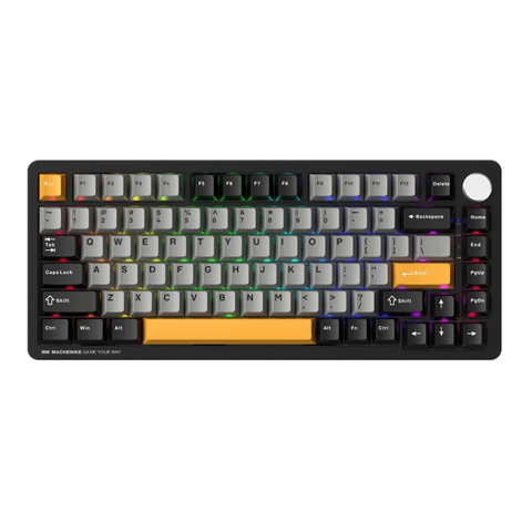  Bàn phím cơ Machenike K600-B82W Tri-mode RGB GR Silver Switch - 82 phím (Đen) 