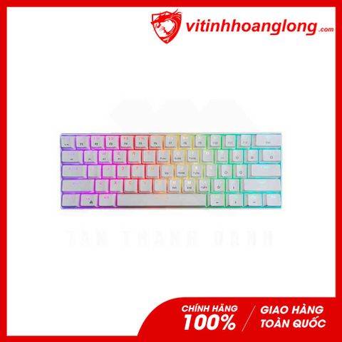  Bàn Phím Cơ Wireless/Bluetooth E-Dra EK361W White RGB Blue Switch (Trắng) 