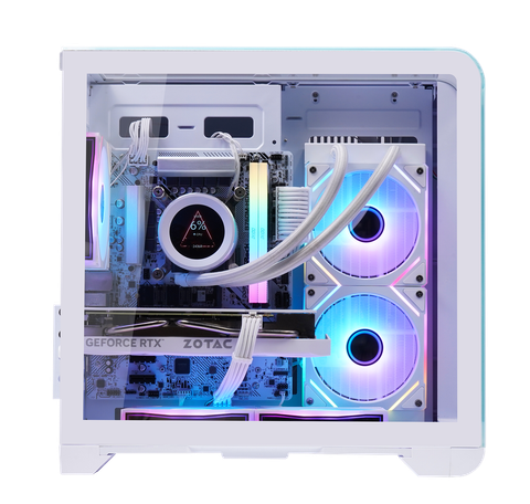  Thùng máy Case Mik Barbatos ATX - White | AIO 360, view 3 góc 
