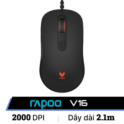  Chuột Gaming Rapoo V16 Pro | Đen, LED, 2000 DPI 