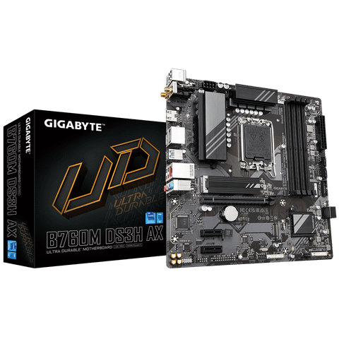  Mainboard Gigabyte B760M DS3H AX (rev. 1.x) | Intel B760, Socket 1700, Micro ATX, 4 khe DDR5 