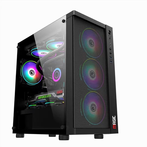  Thùng máy Case Magic GM-01 Mesh - Trắng | Micro ATX, Sẵn 4 fan RGB 