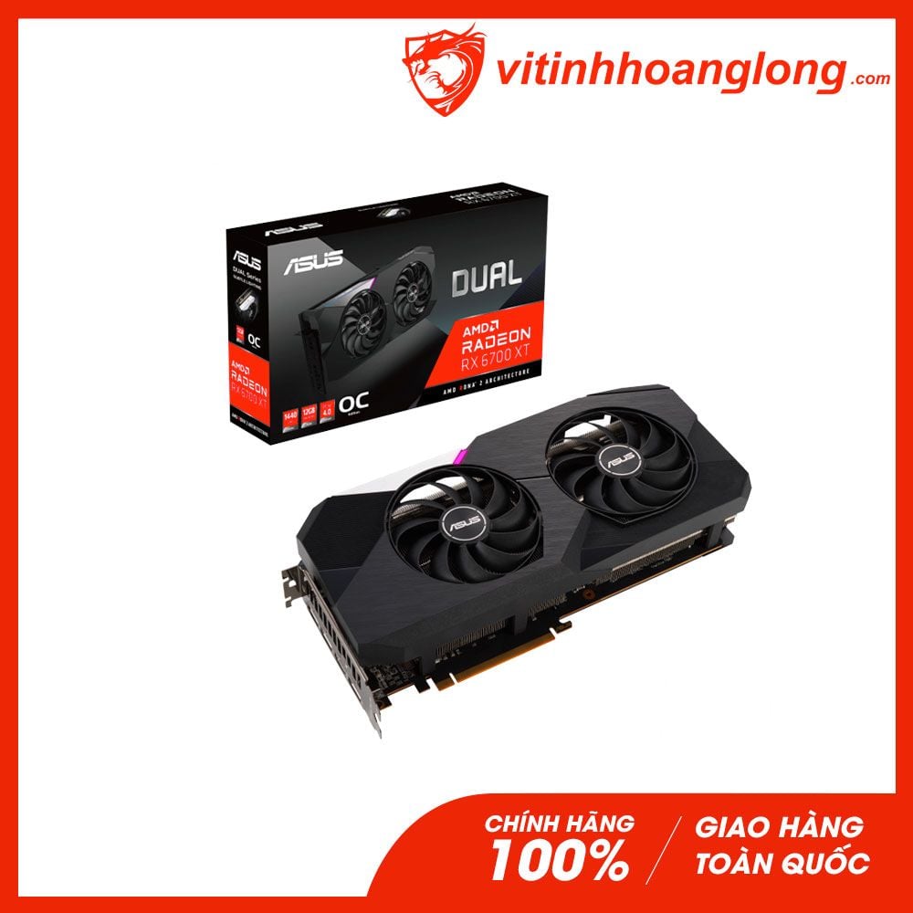 Card màn hình VGA Asus Radeon RX 6700 XT Dual OC Edition 12GB GDDR6 (DUAL-RX6700XT-O12G)