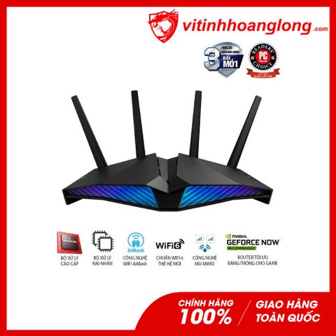  Bộ router phát wifi Asus AURA RGB RT-AX82U Hai Băng Tần MU-MIMO - 4 anten (Chuẩn AX5400 / WiFi 6) 