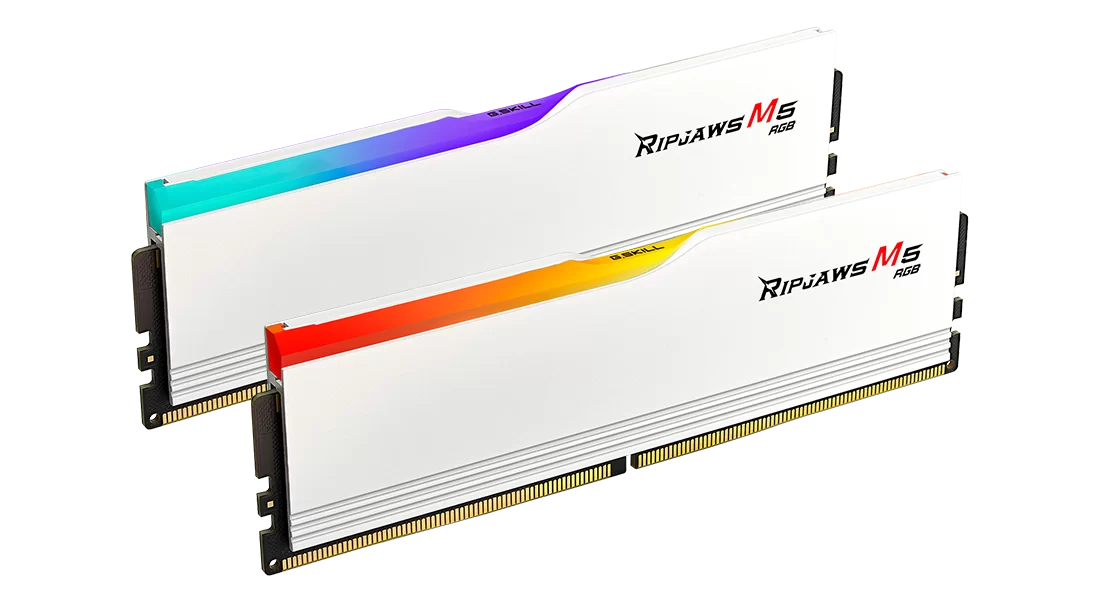 Ram GSkill Ripjaws M5 RGB 32GB - White | 16GB x 2, DDR5, 6000MHz (F5-6000J3648D16GX2-RM5RW)