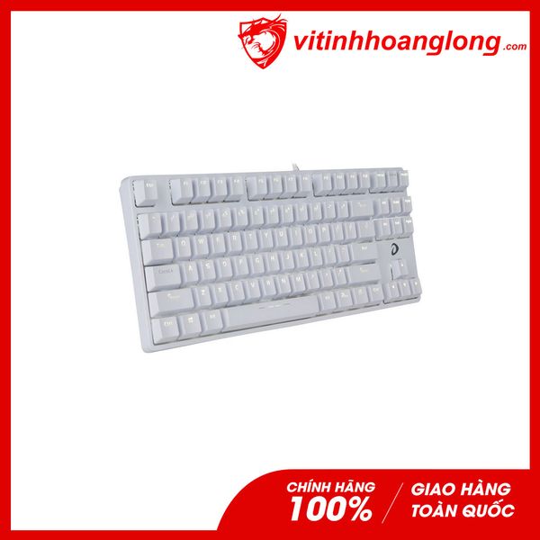 Bàn Phím cơ DareU EK87 White Ice Blue Gaming Red Switch TKL (Trắng)