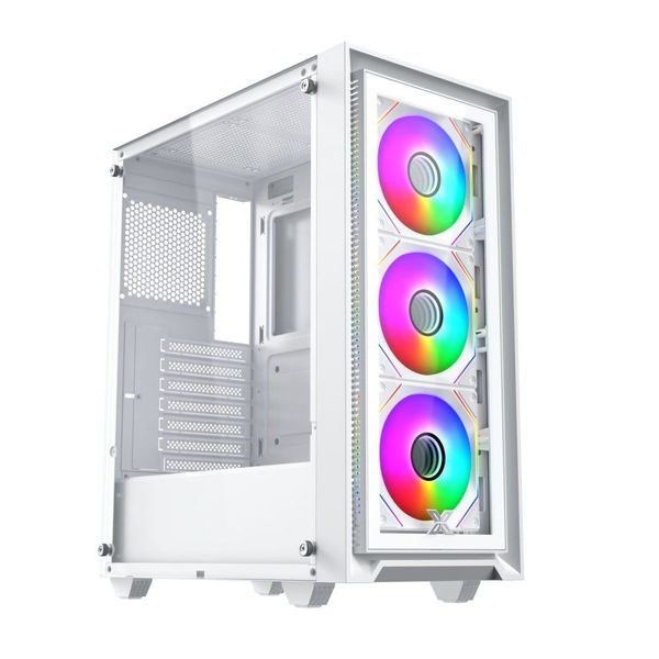  Thùng máy Case Xigmatek FLY II Artic 3GF - White | Kèm sẵn 3 fan RGB (EN 44670) 