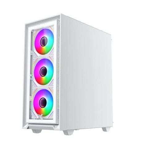  Thùng máy Case Xigmatek FLY II Artic 3GF - White | Kèm sẵn 3 fan RGB (EN 44670) 