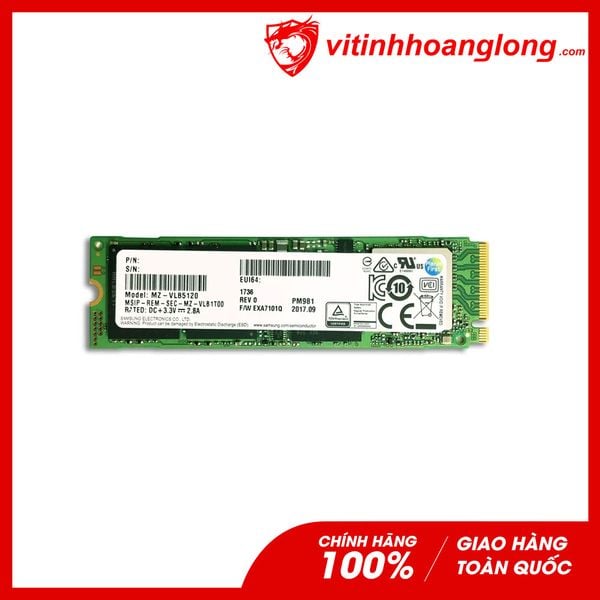 Ổ cứng SSD Samsung 512G PM981A M.2 NVMe PCIe 2280 (MZ-VLB512B)