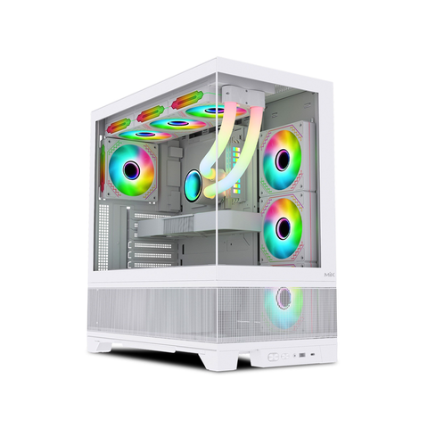  Thùng máy Case MIK Lumine 4FA - Trắng, kèm 4 fan ARGB 