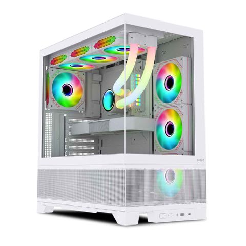  Thùng máy Case MIK Lumine 4FA - Trắng, kèm 4 fan ARGB 