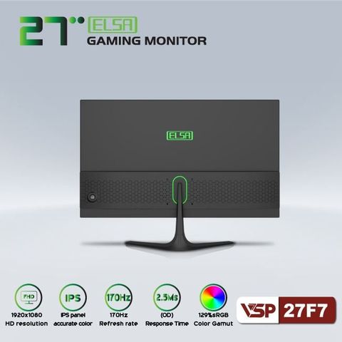 Màn hình Gaming VSP ELSA 27F7 | 27 inch Full HD IPS 170Hz 2ms phẳng đen 