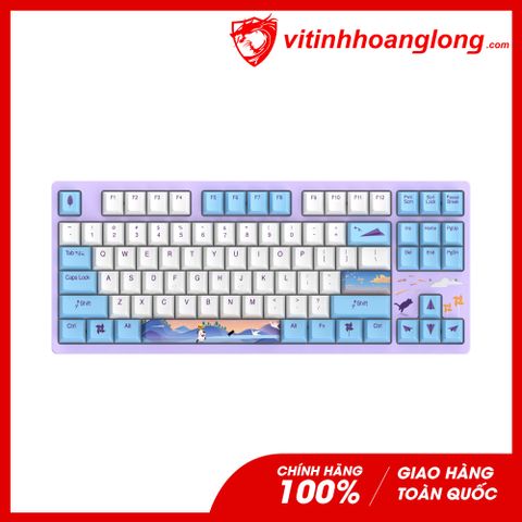  Bàn Phím cơ DareU A87 Child Hood Cherry MX Red Switch TKL(Trắng+Xanh+Hồng) 