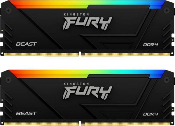  Ram Kingston Fury Beast RGB 16GB | 2x8GB, DDR4, 3200MHz (KF432C16BB2AK2/16) 