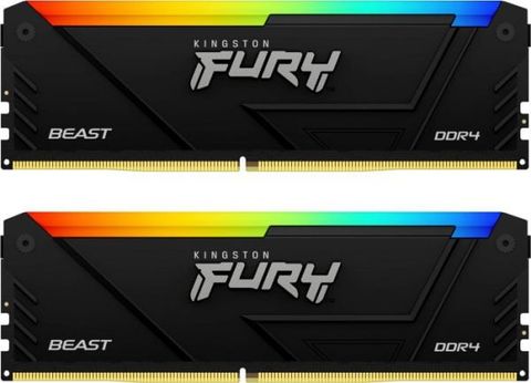  Ram Kingston Fury Beast RGB 16GB | 2x8GB, DDR4, 3200MHz (KF432C16BB2AK2/16) 