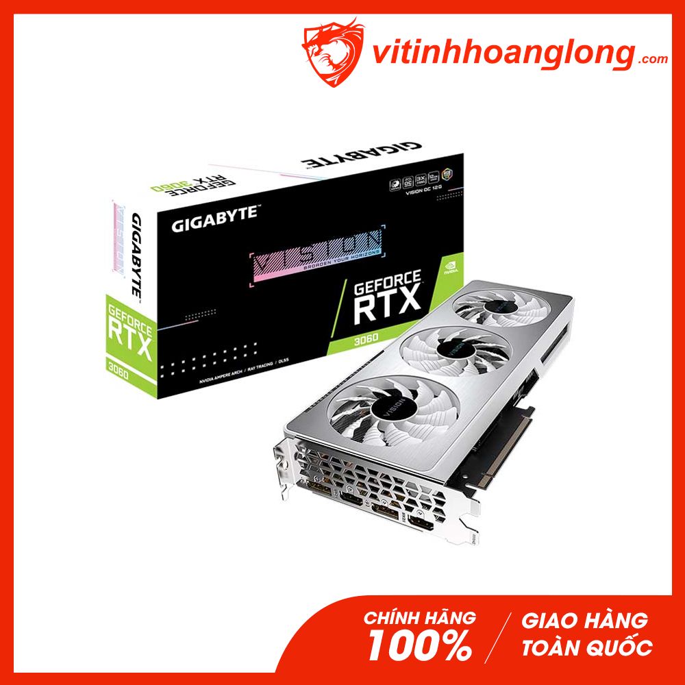  Card màn hình VGA Gigabyte Geforce RTX 3060 12GB GDDR6 Vision OC V2 LHR (GV-N3060VISION OC-12GD-V2) (rev. 2.0) 