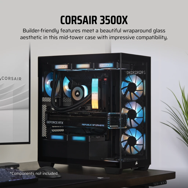  Thùng máy Case Corsair 3500X | Black/ White, Mid Tower (CC-9011276-WW) 