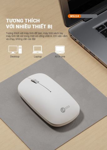  Chuột silent quang không dây Lecoo WS214 
