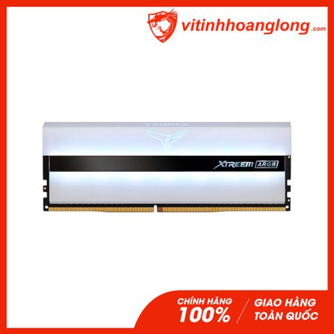  Ram PC DDR4 TeamGroup 32G Bus 3600 T-Force Xtreem White ARGB (2x16G) Tản Nhiệt (TF13D432G3600HC18JDC01) 